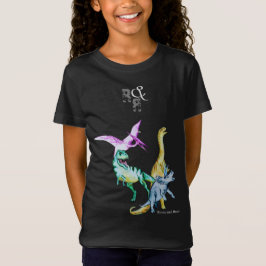 Waterverf Dinosaurus Kinderen Ravotten en Brullen T-shirt