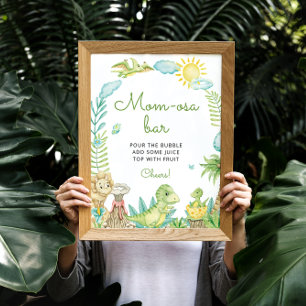 Waterverf Dinosaurus Mom-osa Bar Poster