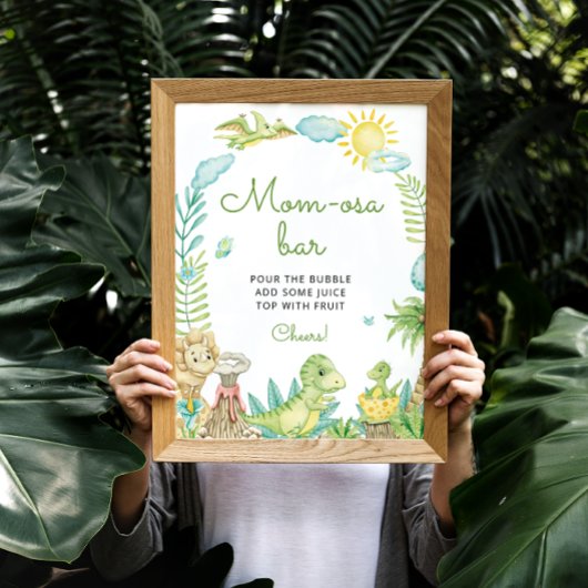 Waterverf Dinosaurus Mom-osa Bar Poster