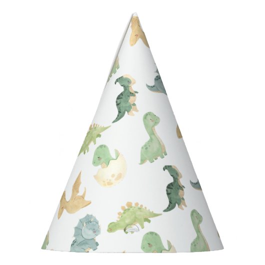 Waterverf Dinosaurus Party Dino Mite Verjaardag Feesthoedjes (Links)