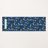 Waterverf Dinosaurus Patroon Blauw Groen Kinder Yogamat (Voorkant (horizontaal))