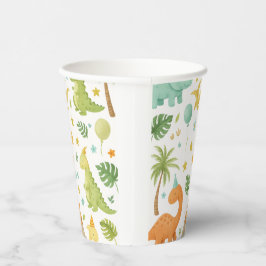 Waterverf Dinosaurus Patroon Papier Cup Papieren Bekers