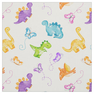 Waterverf Dinosaurus Schattige Dino Butterfly Baby Stof
