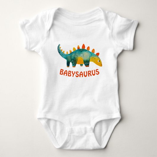 Waterverf dinosaurus Schattige & Grappig Babysauru Romper (Voorkant)