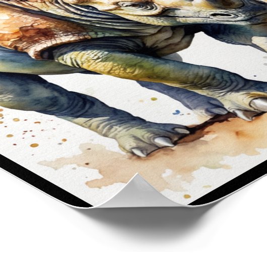 Waterverf dinosaurus triceratops ceratopisch poster (Hoek)