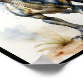 Waterverf Dinosaurus Velociraptor Theropode WallAr Poster (Hoek)