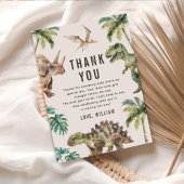 Waterverf dinosaurus verjaardagsfeestje bedankkaart