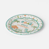 Waterverf Dinosaurus Verjaardagspapier Bord (Gekanteld)