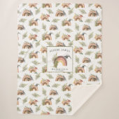 Waterverf dinosauruspatroon | Monogram sherpa Sherpa Deken (Voorkant)