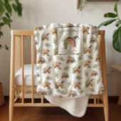 Waterverf dinosauruspatroon | Monogram sherpa Sherpa Deken