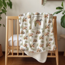 Waterverf dinosauruspatroon | Monogram sherpa Sherpa Deken