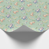 Waterverf dinosaurussen op Sage Green Cadeaupapier (Hoek)