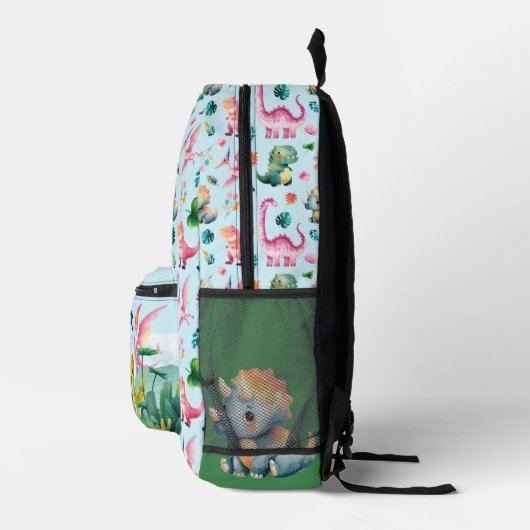 Waterverf Dinosaurussen Prehistorisch Patroon met  Bedrukte Rugzak (Rechts)