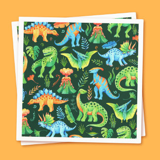 Waterverf Dinosaurussen T rex Boys Verjaardagsfees Servet
