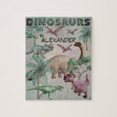 Waterverf Dinosaurussen T-Rex Dinos Jongensnaam Legpuzzel (Verticaal)