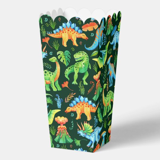 Waterverf Dinosaurussen Verjaardag Jongen Jurassic Bedankdoosjes (Voorkant)