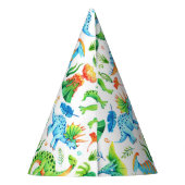 Waterverf Dinosaurussen Verjaardagsfeest Feesthoedjes (Achterkant)