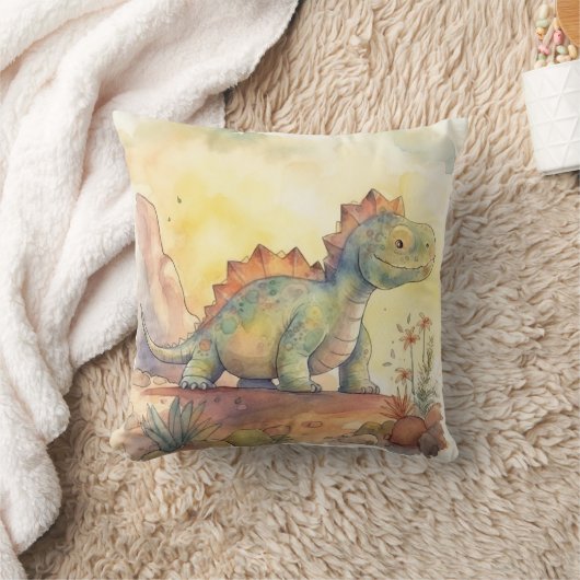 Waterverf-dinosaurussen voor een Kind Kussen (Deken)