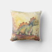 Waterverf-dinosaurussen voor een Kind Kussen (Voorkant)