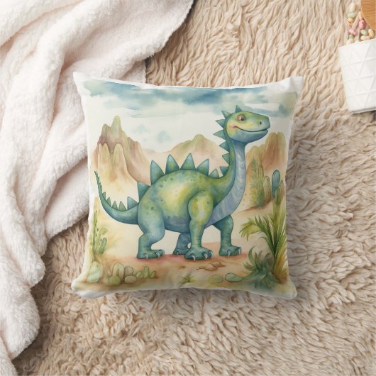 Waterverf-dinosaurussen voor een Kind Kussen (Deken)