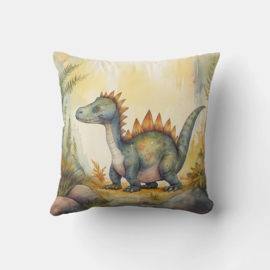 Waterverf-dinosaurussen voor een Kind Kussen (Achterkant)