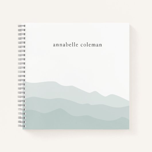 Waterverf Dip Dye Sage Green Ombre Elegant Notitieboek (Voorkant)