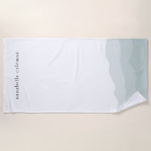 Waterverf Dip Dye Sage Green Ombre Elegant Strandlaken (Voorkant)