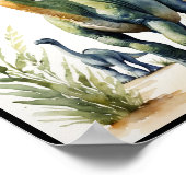 Waterverf Diplodocus Dinosaur Wallart Poster (Hoek)