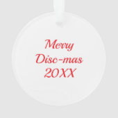 Waterverf Disc Golf thema Kerst gepersonaliseerd Ornament (achterkant)