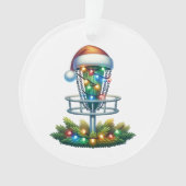 Waterverf Disc Golf thema Kerst gepersonaliseerd Ornament (voorkant)