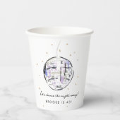 Waterverf Disco Ball Verjaardagsfeestje Papieren Bekers (Voorkant)