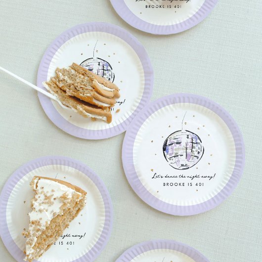 Waterverf Disco Ball Verjaardagsfeestje Papieren Bordje