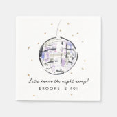 Waterverf Disco Ball Verjaardagsfeestje Servet (Voorkant)