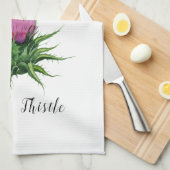 Waterverf Distel Botanisch Theedoek (Quarter Fold)