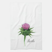 Waterverf Distel Botanisch Theedoek (Verticaal)