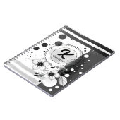 Waterverf Distressed Zwart-wit Bloemen Art Notitieboek (Linkerzijde)