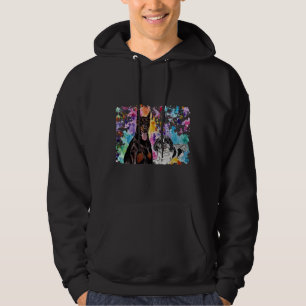 Waterverf Doberman en Shih Tzu Hoodie