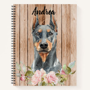 Waterverf Doberman & Flowers Notitieboek