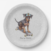 Waterverf Doberman Papier Bord (Voorkant)