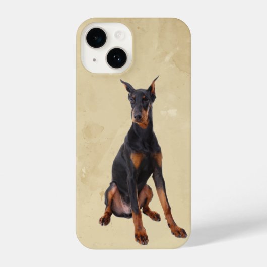 Waterverf Doberman Pincher Dog Pet Animal iPhone Hoesje (Achterkant)