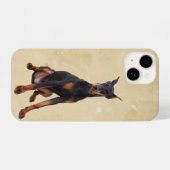 Waterverf Doberman Pincher Dog Pet Animal iPhone Hoesje (Achterkant horizontaal)