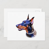 Waterverf Doberman Pinscher Briefkaart (Voorkant / Achterkant)