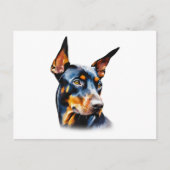 Waterverf Doberman Pinscher Briefkaart (Voorkant)