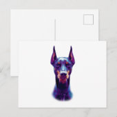 Waterverf Doberman Pinscher Briefkaart (Voorkant / Achterkant)