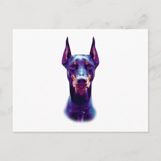 Waterverf Doberman Pinscher Briefkaart (Voorkant)