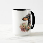 Waterverf DOBERMAN PINSCHER DOG Mok (Voorkant rechts)