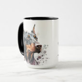 Waterverf DOBERMAN PINSCHER DOG Mok (Voorkant links)