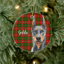 Waterverf Doberman Pinscher Dog Persoonlijk Keramisch Ornament