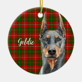 Waterverf Doberman Pinscher Dog Persoonlijk Keramisch Ornament