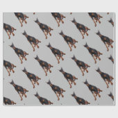Waterverf Doberman Pinscher Dog Pet Animal Cadeaupapier (Vlak)